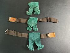 Vintage Pair 1960s 70s  Boy Scout Uniform Elastic Sock Garters with Green Tabs picture