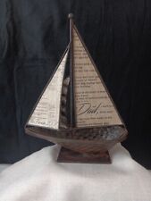 Decorative Metal Sailboat/ Proverbs 20:7 On Sails/Perfect Father's Day Gift picture