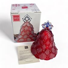 Mikasa Winter Dreams Ruby Red Bell Glass Textured Christmas Tree Germany S/A952 picture