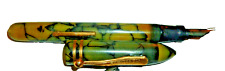 La Ritzie Antique Fountain Pen Vintage Pen 14k Gold Nib Celluloid Marbled RARE picture