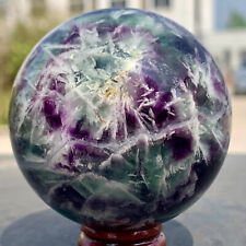 349G Rare high-quality natural snowflake feather crystal ball therapeutic ball picture