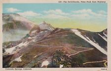 Switch Backs Road to Pikes Peak Colorado Springs CO Whiteborder Vintage Postcard picture