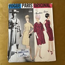 Rare 60s VOGUE PARIS ORIGINAL Pattern CHRISTIAN DIOR UNCUT 1249 Dress Coat Sz 14 picture