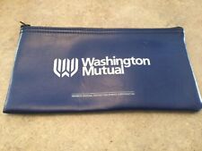 Washington Mutual Bank Zippered Cash Deposit Bag  A.Rifkin Co. Blue and white picture