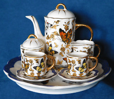 Vintage Miniature Baum Brothers Butterfly Tea Set, 10 Pc Porcelain Tea Service picture