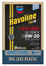 Chevron Havoline Lifelong 0W-20 Full Synthetic Motor Oil, 6 Quarts picture