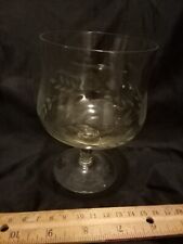 antique cut crystal brandy snifter glass roses leaves pattern loner delicate picture