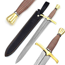 Custom Handmade Damascus Legends Medieval Short Sword Limited Edition picture