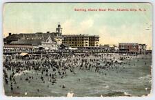 1910's BATHING ABOVE STEEL PIER ATLANTIC CITY NJ KOFFMAN BROS POSTCARD CREASED picture