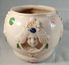 Schafer & Vater Jeweled Art Nouveau Pink Lady Face Vanity Hair Receiver No Lid picture