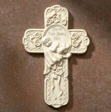 Bless This Baby Girl Resin Wall Cross with Deluxe Gift Box Home Decor, 7 In picture