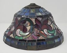 Tiffany Style Stained Glass Lamp Shade Unsigned Excellent Condition & Colors picture