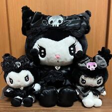 SANRIO Midnight Merokuro KUROMI Plush Stuffed Doll Mascot Holder Set Japan New picture