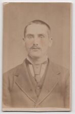 ANTIQUE CDV CIRCA 1870s HANDSOME MAN WITH MUSTACHE WEARING TIE UNMARKED picture