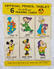 Lot of 6 Laminated Walt Disney Trading Cards From a Disney Pencil Tablet Cover picture