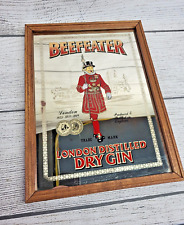 Vintage Beefeater London Distilled Dry Gin Bar Mirror Sign Ad 16”x12