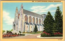 Spokane WA-Washington, St John Cathedral, Religion, Vintage Postcard picture