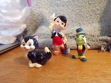 Vintage Disney Pinocchio, Figaro & Jiminy Cricket Ceramic Figurines Japan picture
