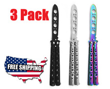 3 Pack Butterfly Training Dull Metal Knife Blade CSGO Practice Trainer Tool picture