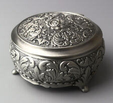 TIN ALLOY CIRCLE SHAPE WIND UP  MUSIC BOX :  ♫  CANON IN D ♫ picture