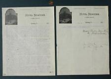 1900 Quincy, Illinois Hotel Newcombe 2 page agreemant contract to George Ertel-- picture