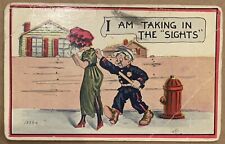 Antique 1915 Comedic Bawdy Postcard “Taking In The Sights” 1535-4 picture