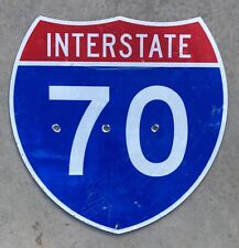 Vintage retired Interstate 70 sign 24x24in good cond, lays flat, from Colorado picture