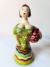 Russian Dymkovo Handcrafted Clay Figurine  7” whimsical folk art picture