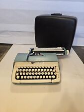 Vintage Smith Corona Galaxie Portable Typewriter, Circa 1960, Powder Blue picture