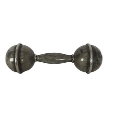 Barbell Baby Rattle Circa 1920's EPNS Electro Plated Nickel Silver Antique Item picture