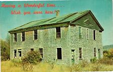 Vintage Postcard- Old House, Having a Wonderful time... Wish you picture