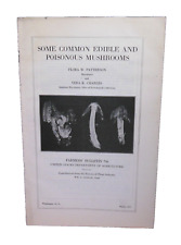 MUSHROOMS Some Common Edible and Poisonous 1917 USDA Farmers Bulletin 796 VG picture