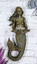 Rustic Rust Bronze Finish Nautical Ocean Mermaid With Shell Candle Wall Sconce picture