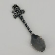 Vtg Baltimore MD Souvenir Pewter Spoon w/ USS Constellation Top picture