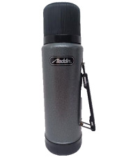 Aladdin Rugged Gray 1 Quart Thermos With Handle & Cup & Plug Stopper Made In USA picture