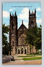 Massillon OH-Ohio, St Mary's Church, Antique, Vintage Souvenir Postcard picture