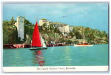 Bermuda Postcard The Castle Harbour Hotel Sailboat Motorboat Sailing 1959 picture