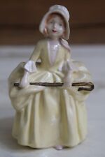 Vintage 1950s Little Bo Peep Yellow Hand painted Chalkware Figurine picture