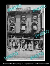 OLD LARGE HISTORIC PHOTO OF MORRISTOWN NEW JERSEY GREEN HARNESS STORE c1900 picture