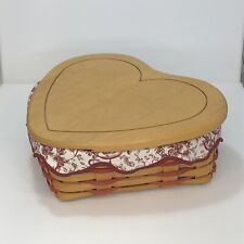 Longaberger Love Letters Heart Basket 1999 w/Lid/Fabric Liner/Protector picture