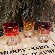 New PARTYLITE Global Fusion  Colored Glass Trio Votive  Candle Holder Set picture