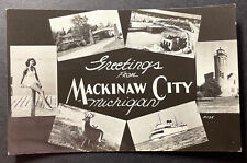Greetings from Mackinaw City Michigan multi-view RPPC 1949 picture