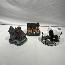 Vintage JSNY English Village Lighted Cottage Lot Of 3 Hand Made - Working Lights picture