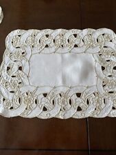 Lovely Vintage 4 PLACEMATS ~MADEIRA Hand Embroidered Cutwork 11