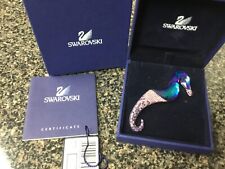  SIGNED SWAROVSKI  CRYSTAL SEAHORSE  PIN ~ BROOCH RETIRED NEW IN BOX  picture