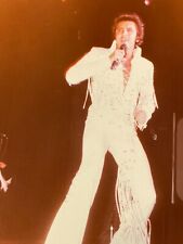 J2 Photo Handsome Elvis Impersonator Lookalike 1980's Tassels Singing On Stage picture