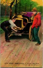 Vtg 1919 Antique Car Novelty Postcard 