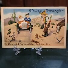 VTG Howdy Stranger Herz Postcards Western Cowboy Wild West Desert picture