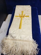 Vintage Priest Church Vestment Embroidered ￼silk STOLE picture