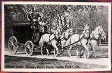KNOTT’S BERRY FARM,Buena Park ~ STAGE COACH, WHITE HORSES ~ REAL PHOTO postcard picture